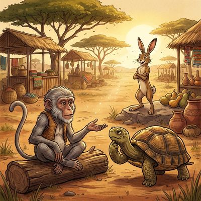 Le lièvre, la tortue et le grand marché — conte narré par Marguérite KOTY